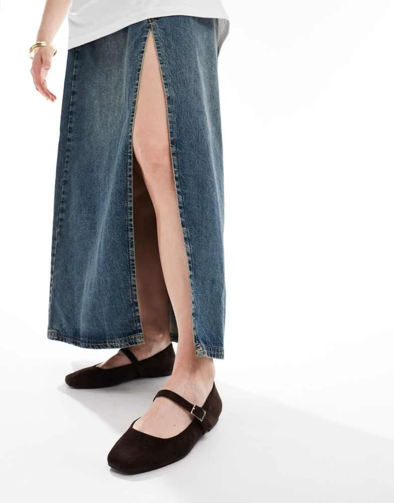 ASOS ASOS DESIGN Wide Fit Lottie Mary Jane ballet in brown 2