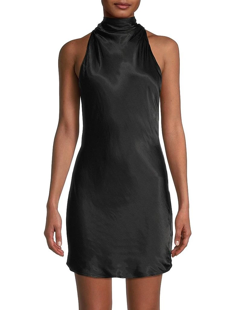 SAU LEE Penny Satin Halter Minidress 3