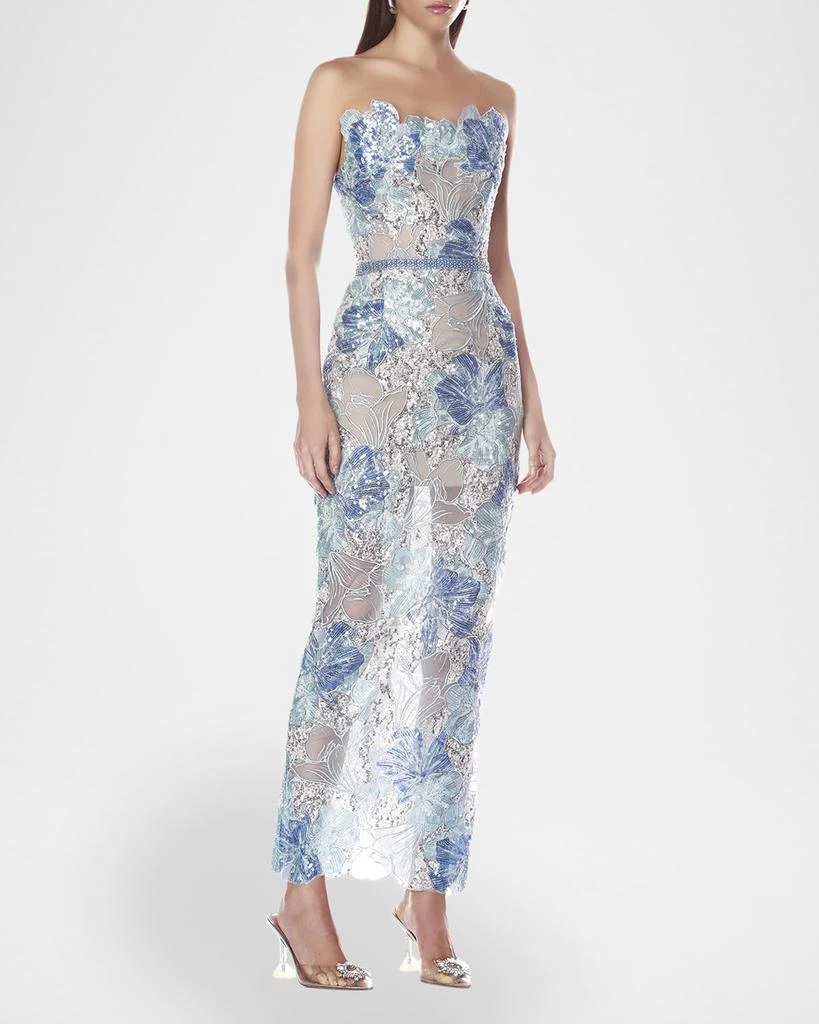 BRONX AND BANCO Jasmine Maraya Strapless Sequined Midi Dress 4