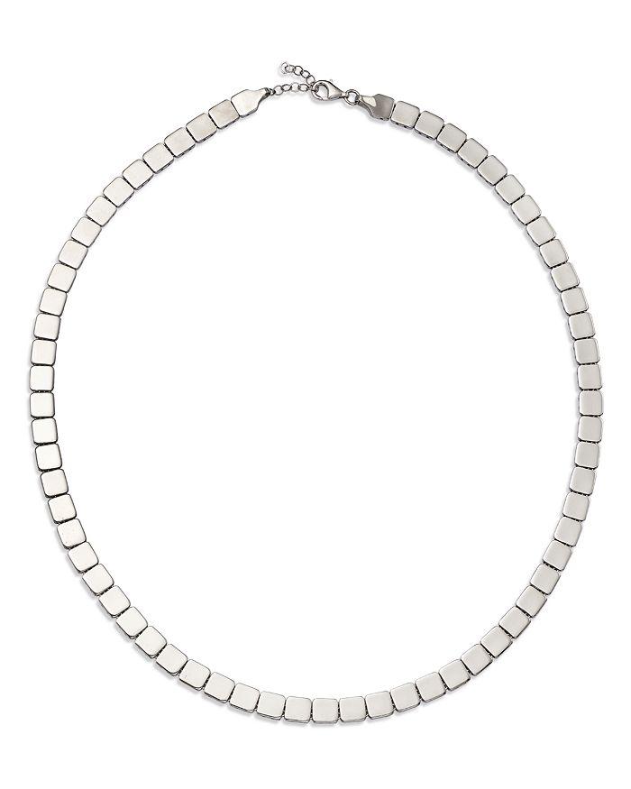 Alberto Amati 14K White Gold Cube Link Collar Necklace, 15.75-18"