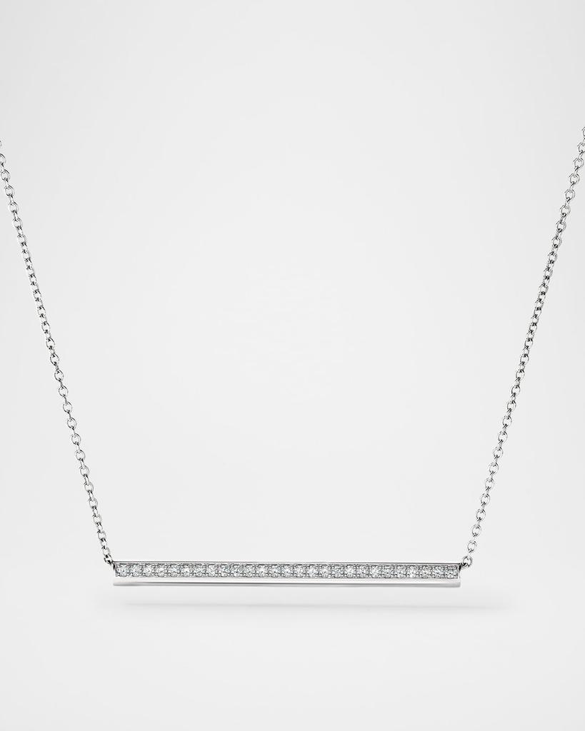 Hearts On Fire 18K White Gold Barre Pave Pendant Necklace