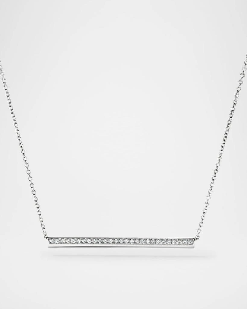 Hearts On Fire 18K White Gold Barre Pave Pendant Necklace 1