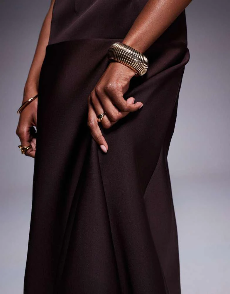 brown puffball dress V Neck Puffball Dress for Women