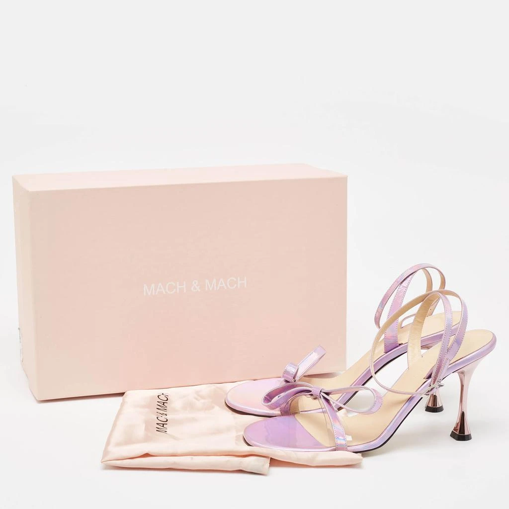 Mach & Mach Mach & Mach Purple Iridescent Leather French Bow Sandals Size 40 9