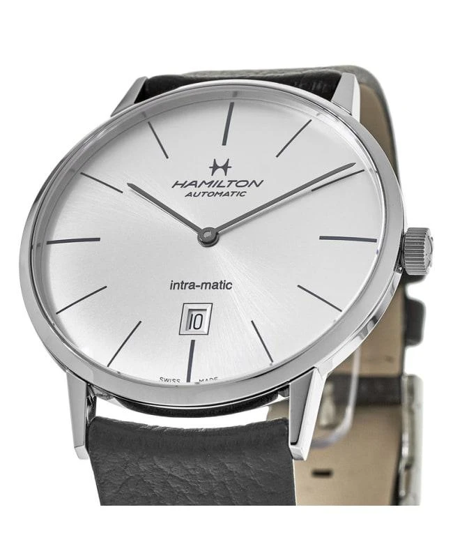 Hamilton Hamilton American Classic INTRA-MATIC AUTO Silver Dial Leather Strap Men's Watch H38755751 2