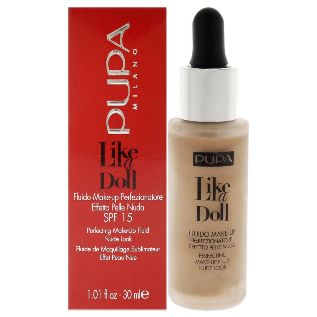 PUPA Milano Like A Doll Perfecting Make-Up Fluid Nude Look Foundation SPF 15 - 050 Sand by  for Women - 1.01 oz Foundation