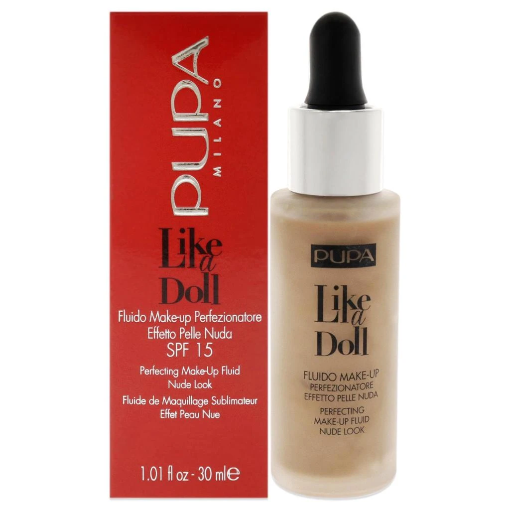 PUPA Milano Like A Doll Perfecting Make-Up Fluid Nude Look Foundation SPF 15 - 050 Sand by  for Women - 1.01 oz Foundation 1