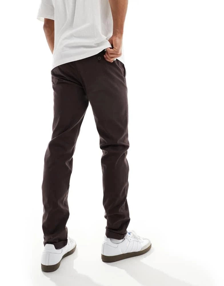 ASOS ASOS DESIGN skinny chino in washed in brown 2