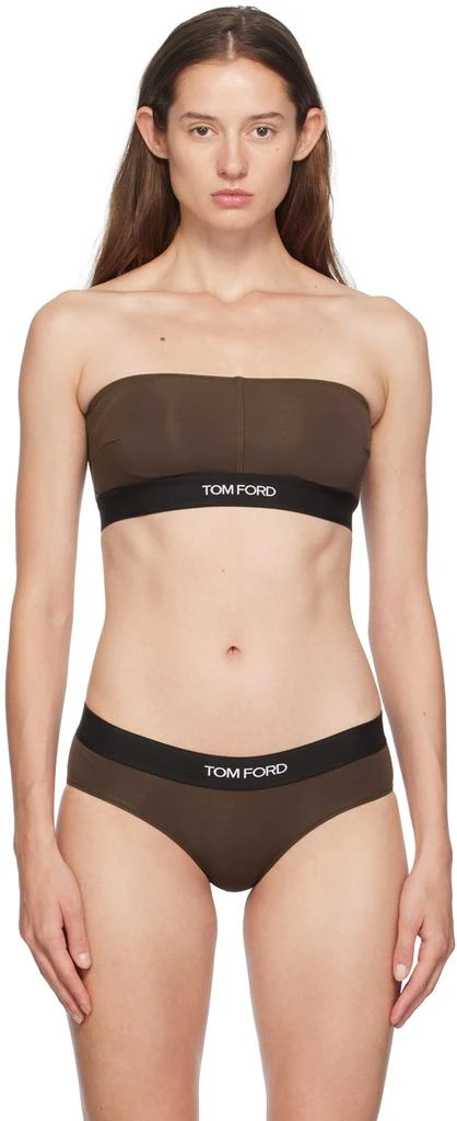Tom Ford Brown Modal Signature Bandeau Bra 1