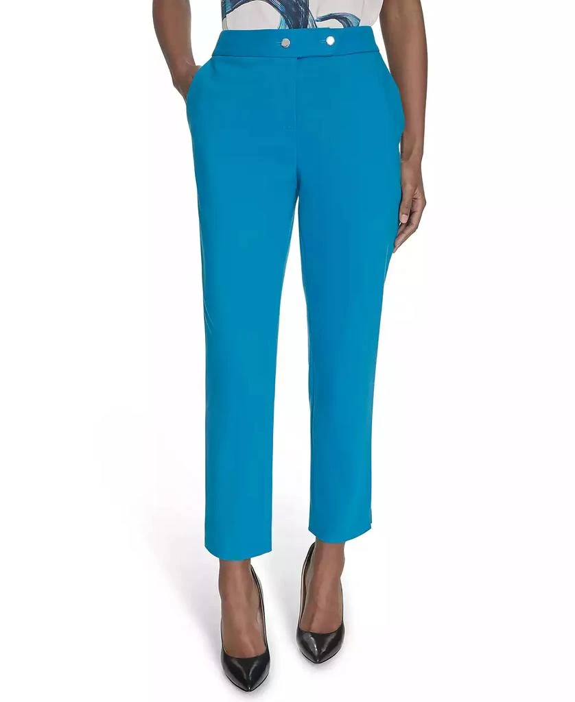 Calvin Klein Women's Cotton-Blend Straight-Leg Pants 1
