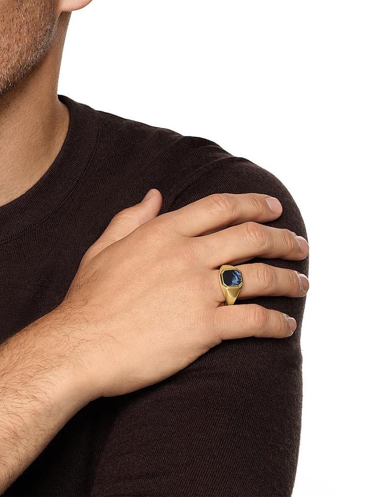 David Yurman Streamline Signet Ring in 18K Yellow Gold, 14MM