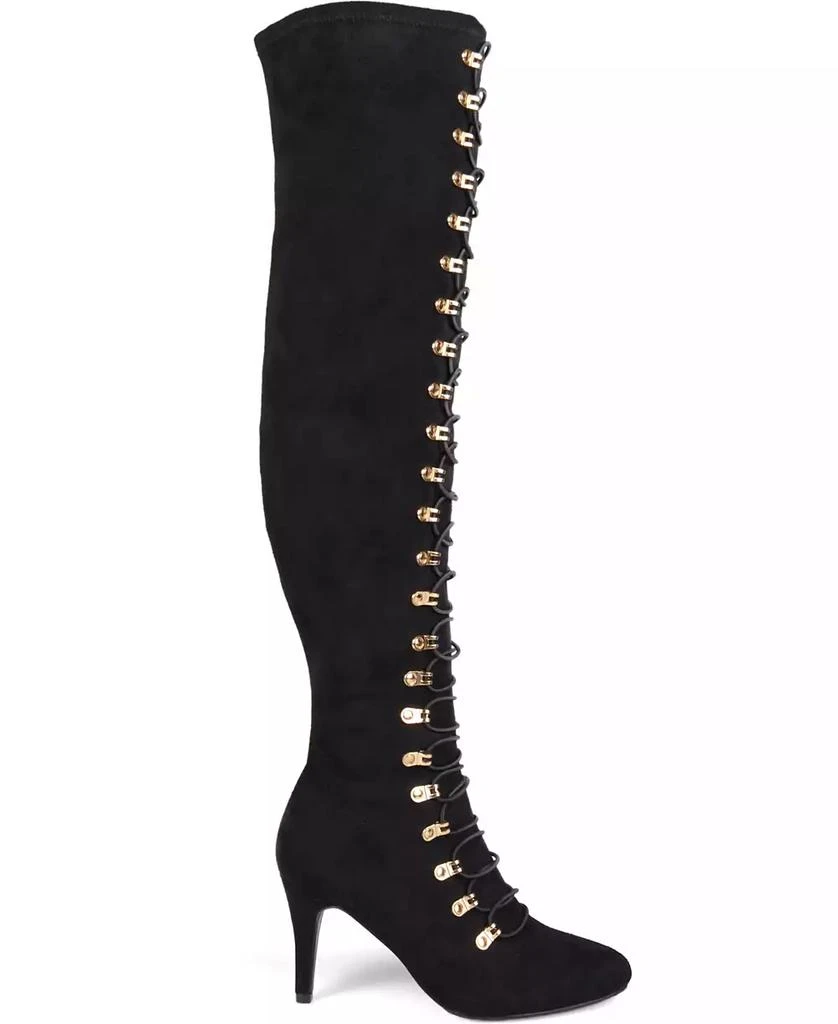 Journee Collection Women's Trill Lace Up Over The Knee Dress Boots 2