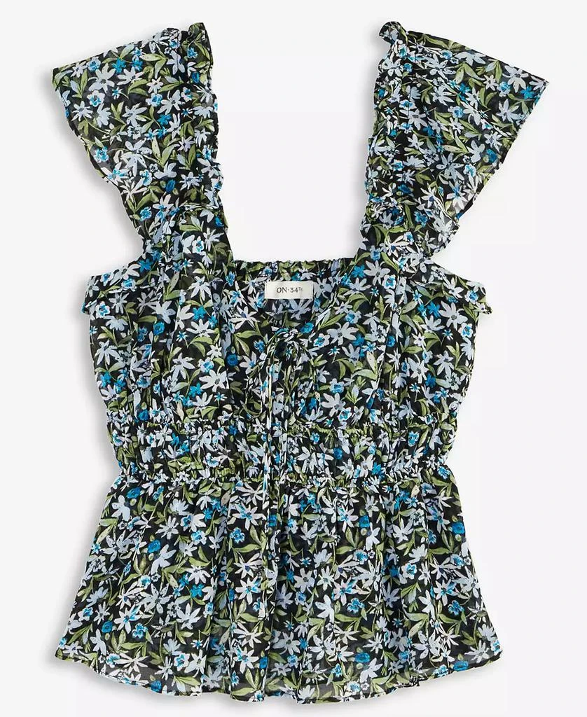 On 34th Women's Floral Flutter-Sleeve Tie Tank, Exclusively at Macy's 5