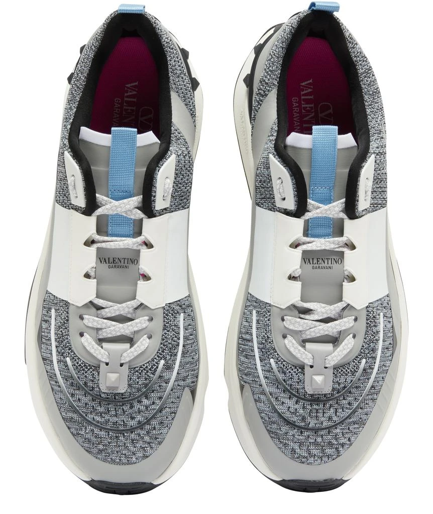 Valentino True Act openwork fabric and rubberized fabric sneakers 5
