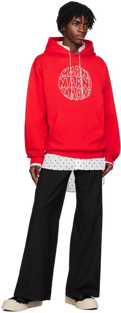 Marni Red Printed Hoodie 4