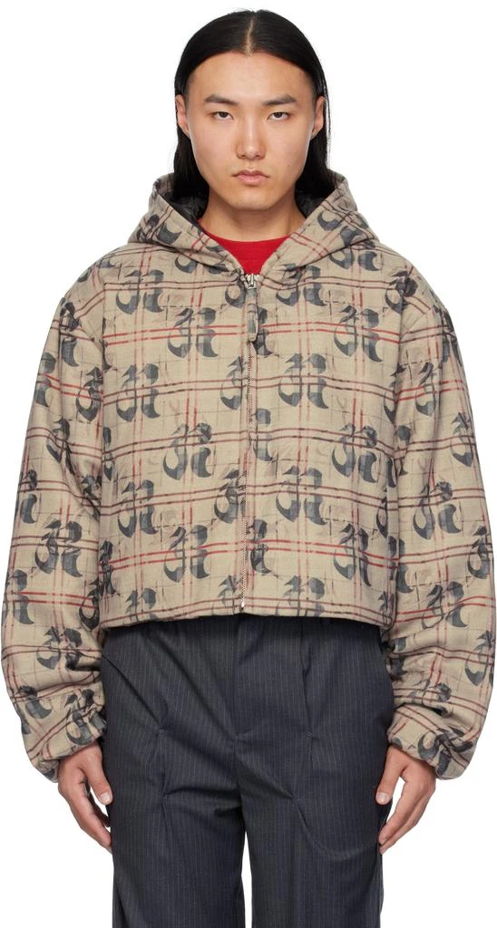 KUSIKOHC Beige Pattern Anorak Windbreaker Jacket 1