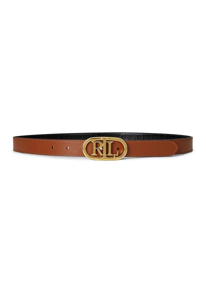Ralph Lauren Logo Reversible Embossed Skinny Belt 2