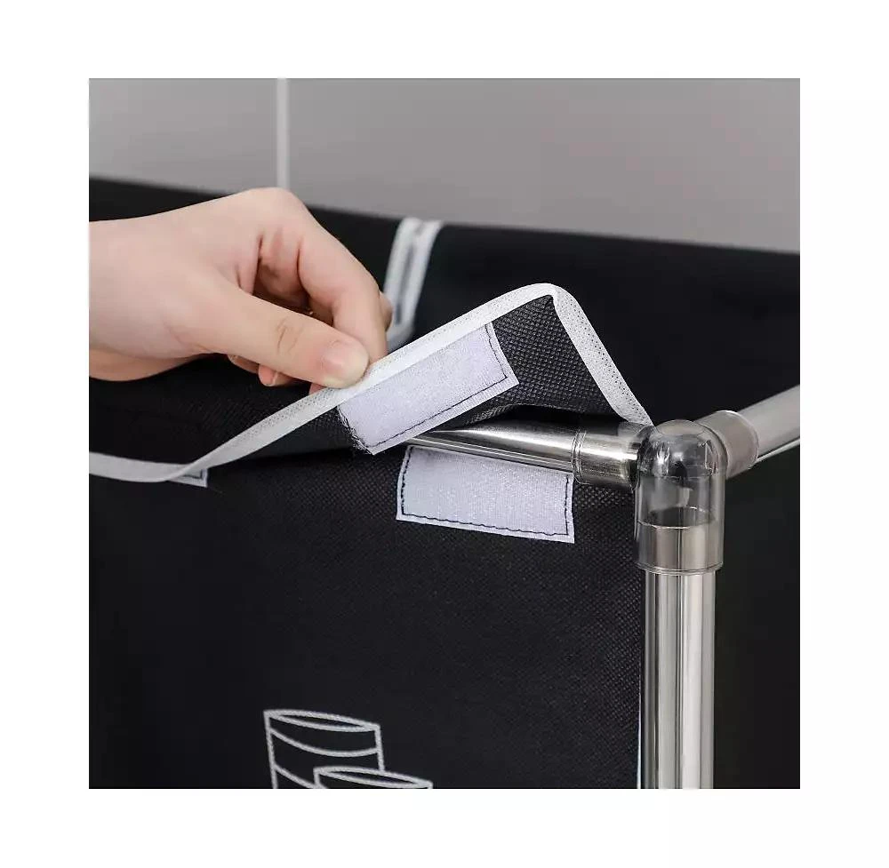 Streamdale Furniture 2-Tier Laundry Basket with 4 Removable Bags, Easy Move 3