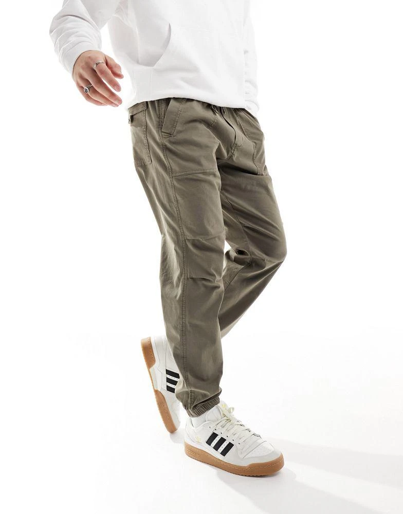 Abercrombie & Fitch Abercrombie & Fitch utility woven joggers in mid green 1