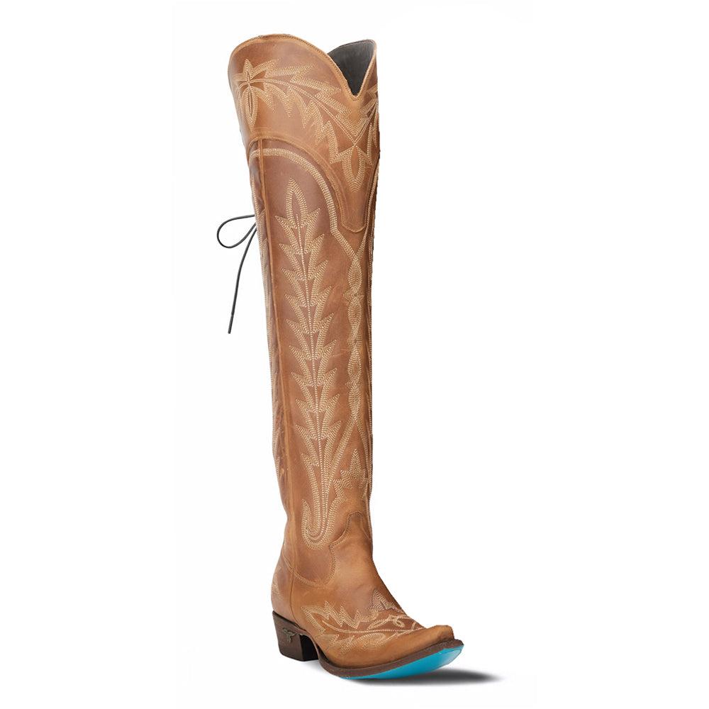 LANE Lexington OTK Corset Embroidered Snip Toe Zippered Cowboy Boots