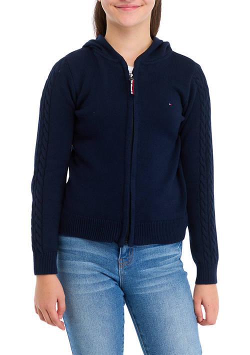 Tommy Hilfiger Hilfiger Girls 7 16 Zip Front Cardigan Sweater