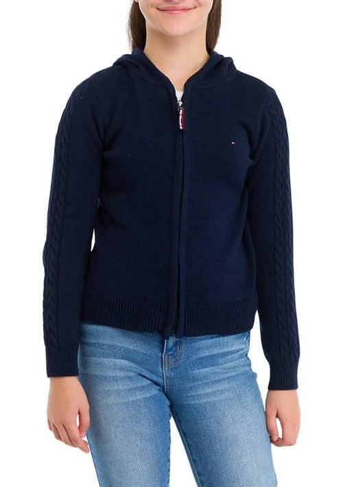 Tommy Hilfiger Hilfiger Girls 7 16 Zip Front Cardigan Sweater 1