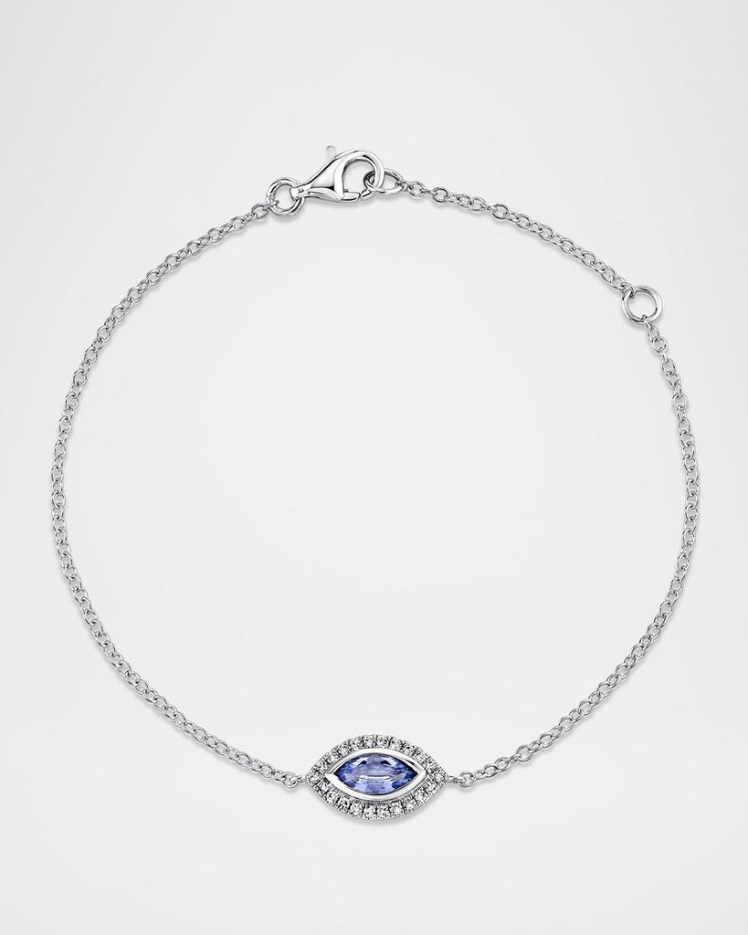 SHAY Diamond and Light Blue Sapphire Evil Eye Bracelet