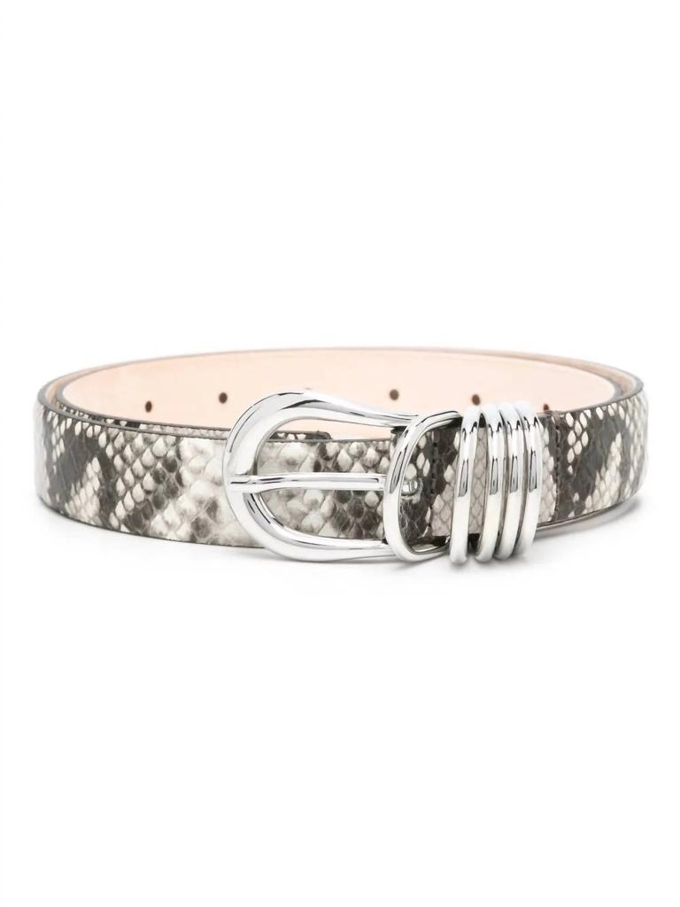 Dehanche Women's Hollyhock Belt In Ivory & Brown Snakeskin