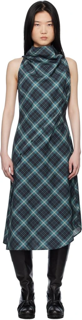 pushBUTTON Blue Halter Sleeveless Midi Dress 1