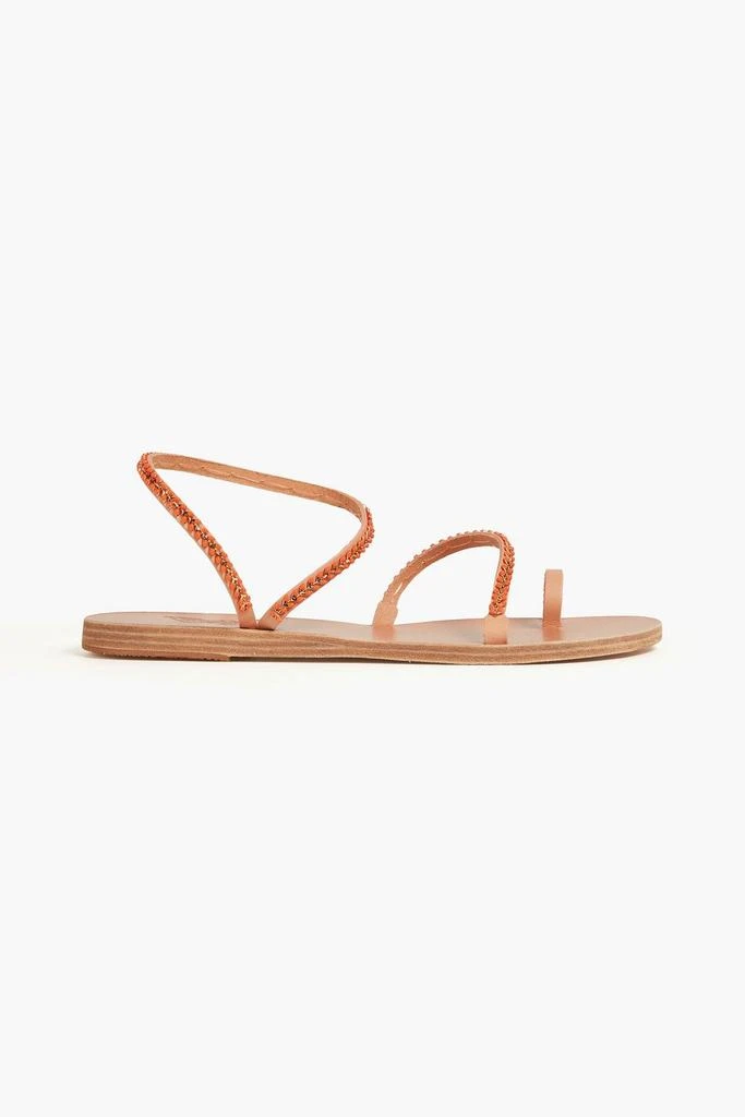 ANCIENT GREEK SANDALS Aplie bead-embellished leather sandals 1