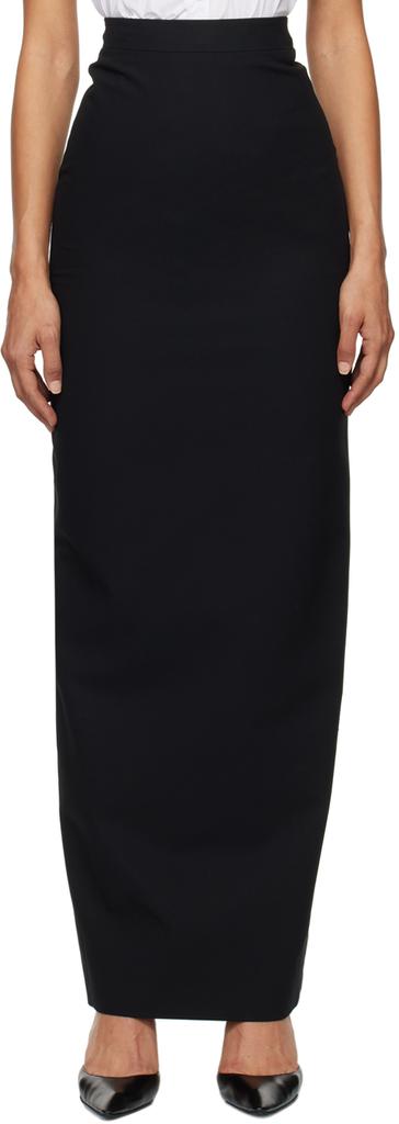 スカート ANN DEMEULEMEESTER 'Janita' skirt Black Ann Demeulemeester Janita X-Long Asymmetric Skirt With Deep