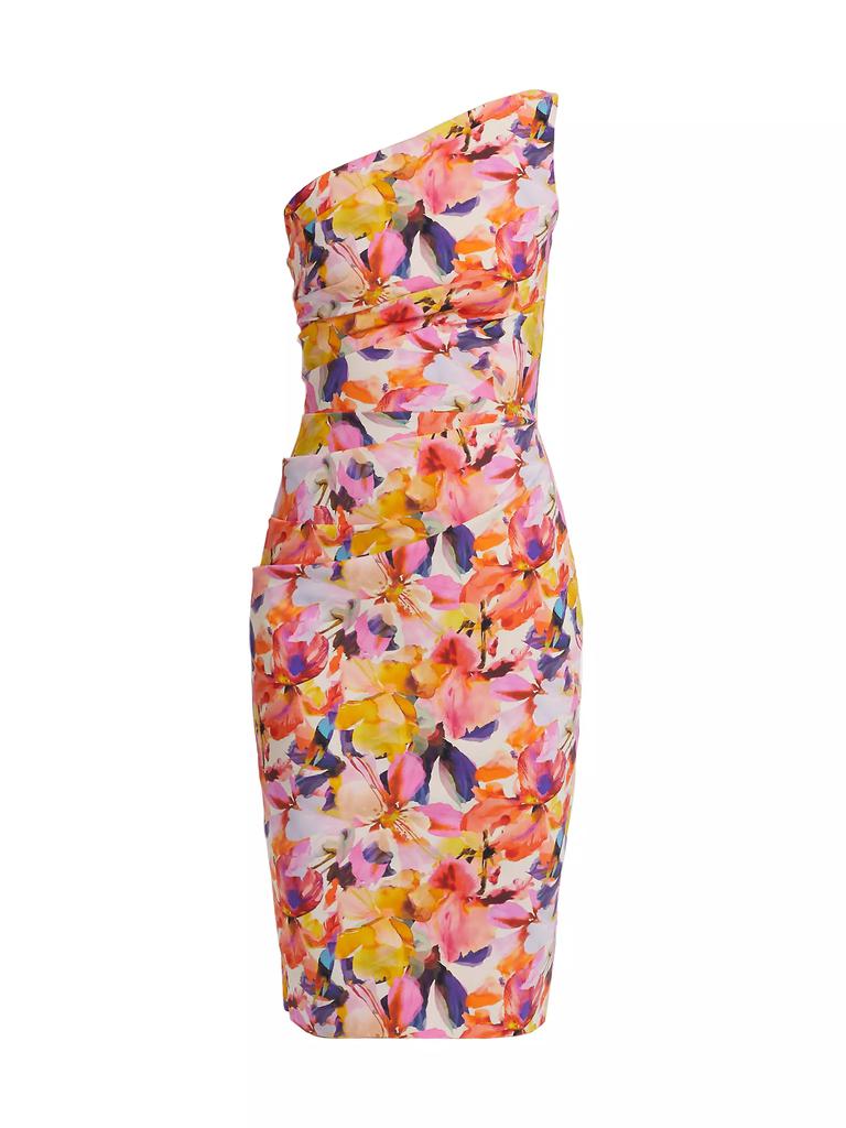 Chiara Boni Angelina Floral One-Shoulder Cocktail Dress