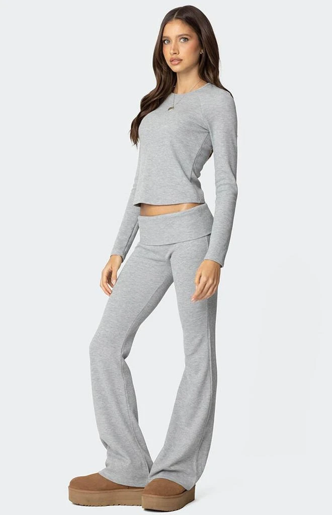 Edikted Sab Fold Over Waffle Knit Pants 4