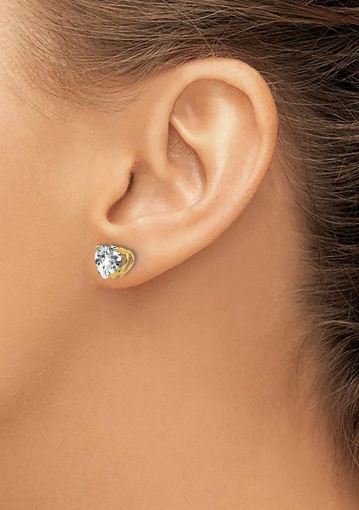 Belk 
Co. 14K Yellow Gold 7mm Heart Cubic Zirconia Earrings 3