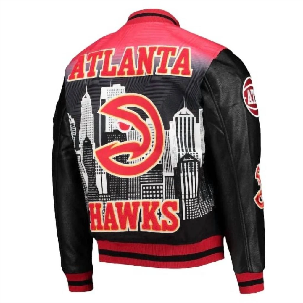 PRO STANDARD Men's Atlanta Hawks Intervarsity Jacket In Black/red 5