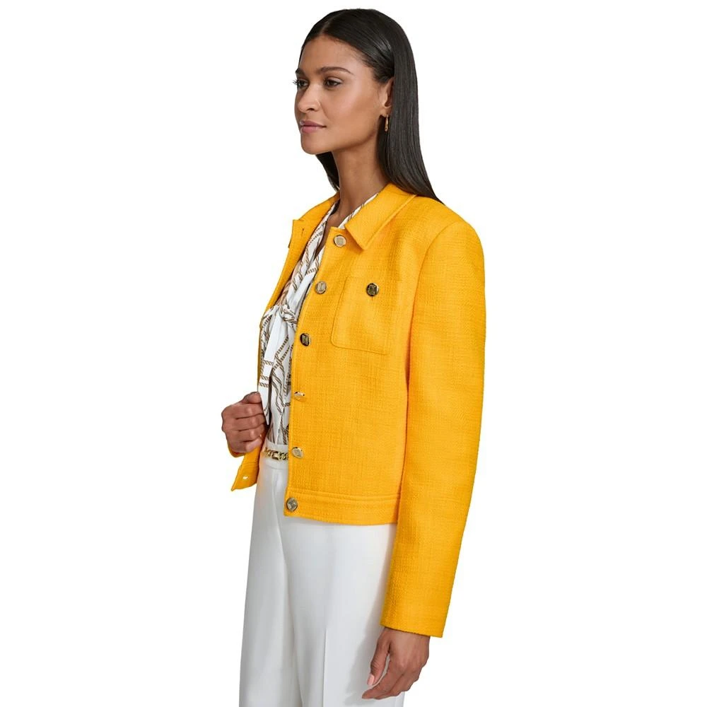 KARL LAGERFELD PARIS Women's Button-Front Textured Jacket 3