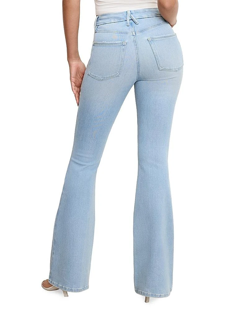 Good American Soft Tech Good Legs Boot-Cut Flared Jeans 6