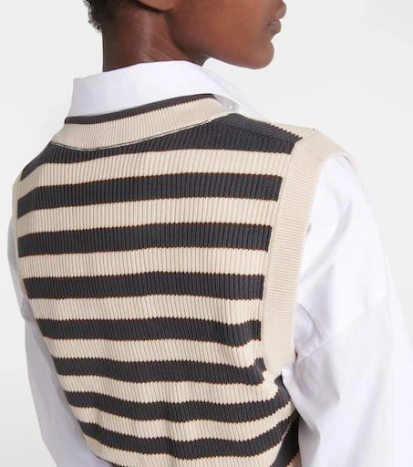 Brunello Cucinelli Striped cotton sweater vest 6