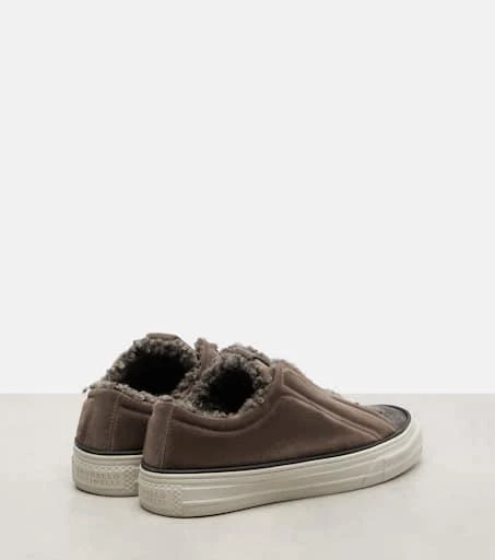Brunello Cucinelli Monili suede slip-on shoes 2