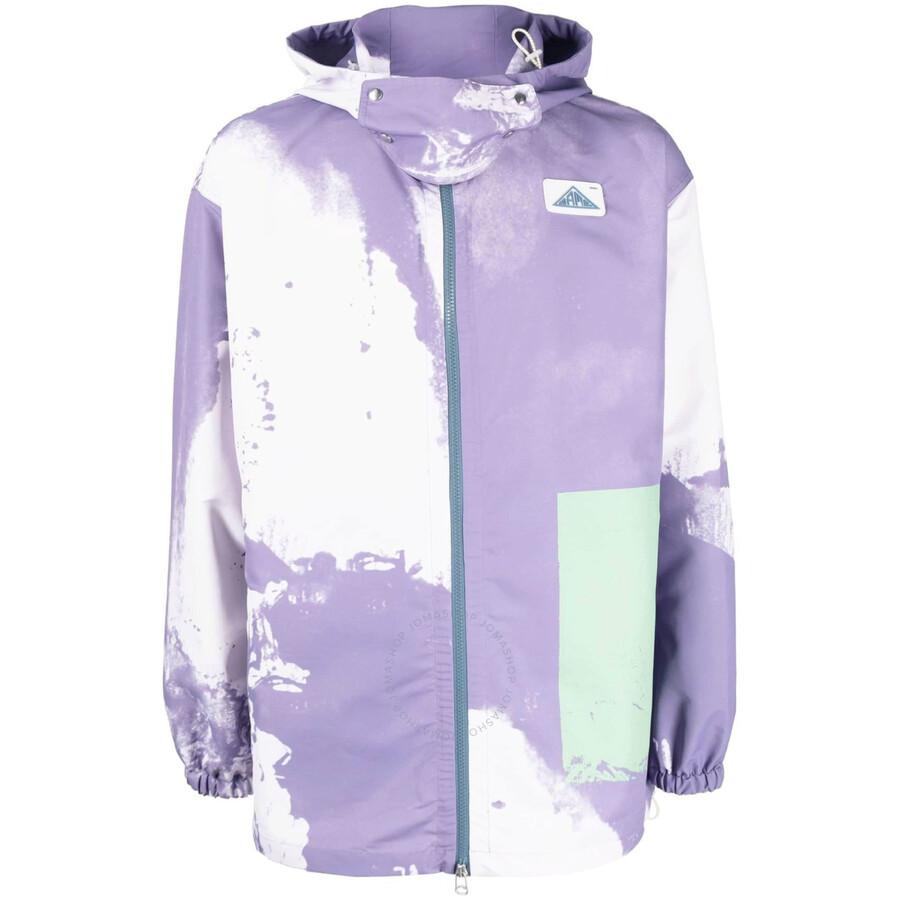 OAMC Men's Lilac Strata Tie Dye-Print Zip-Up Hooded Jacket