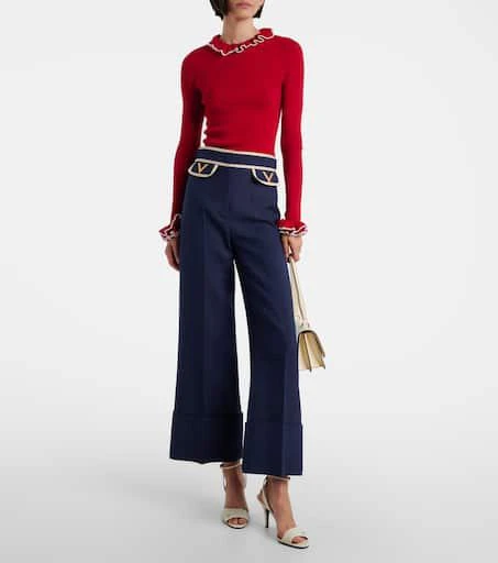 Valentino Ruffled virgin wool sweater 2