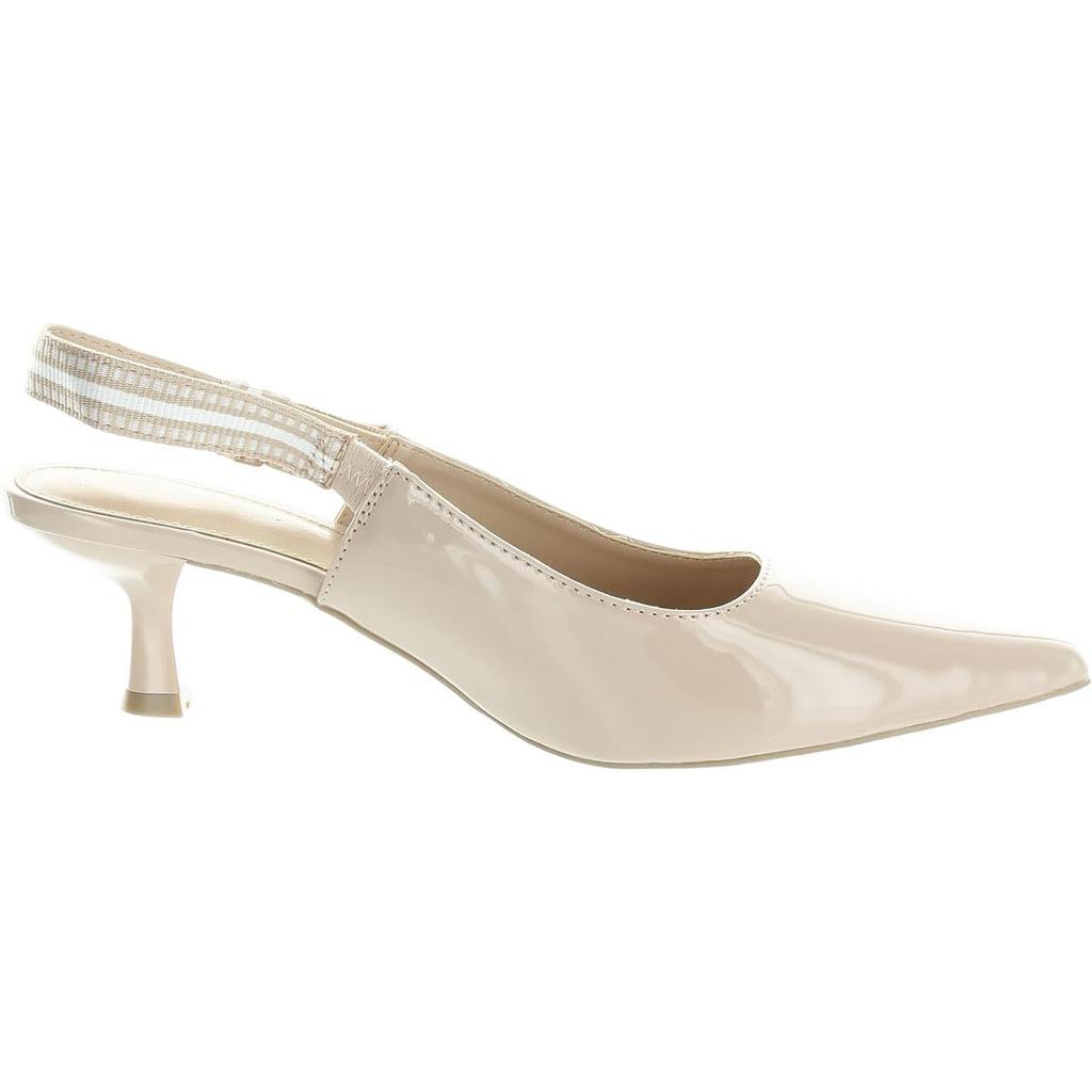 A New Day Womens Striped Faux Leather Slingback Heels