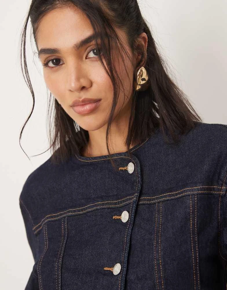 GINA TRICOT Gina Tricot co-ord strech denim jacket with cinch waist in rinse wash indigo 4