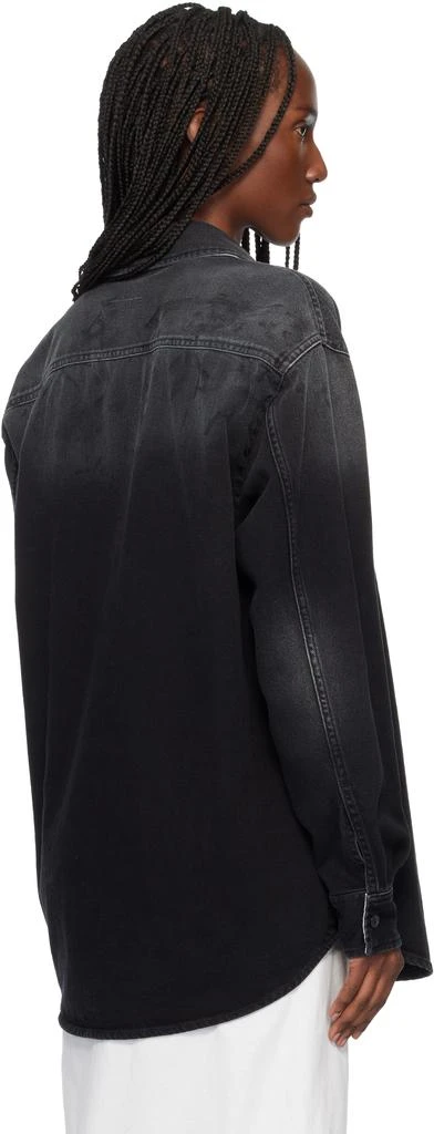 MM6 Black Long-Sleeved Denim Shirt 3