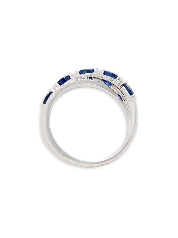 Effy 14K White Gold, Sapphire & Diamond Ring 3