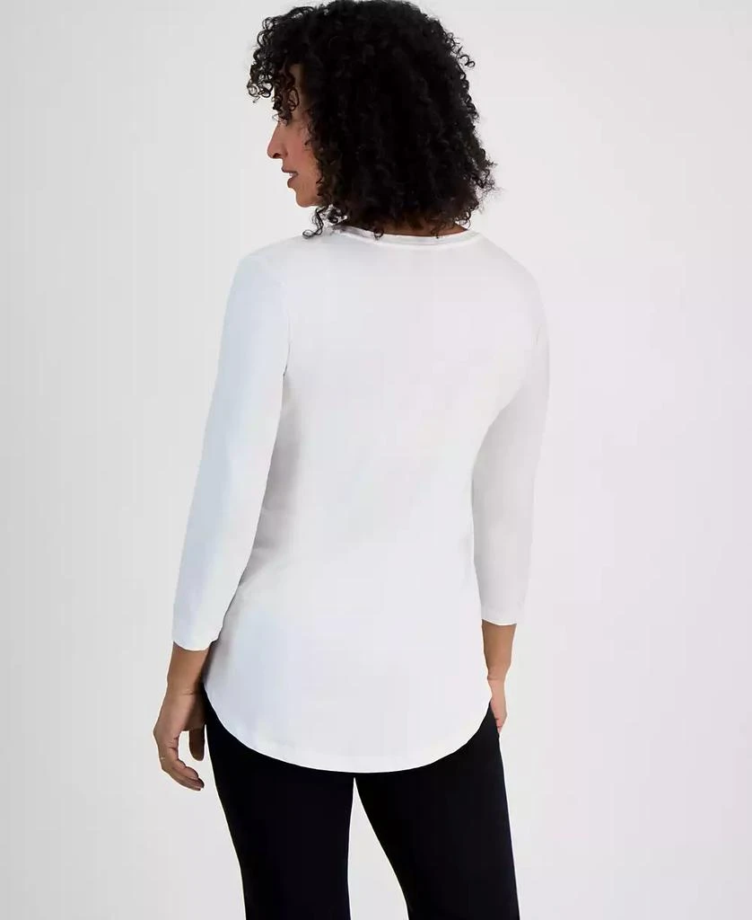 JM Collection Women's 3/4-Sleeve Scoop Neck Top, Created for Macy's 4