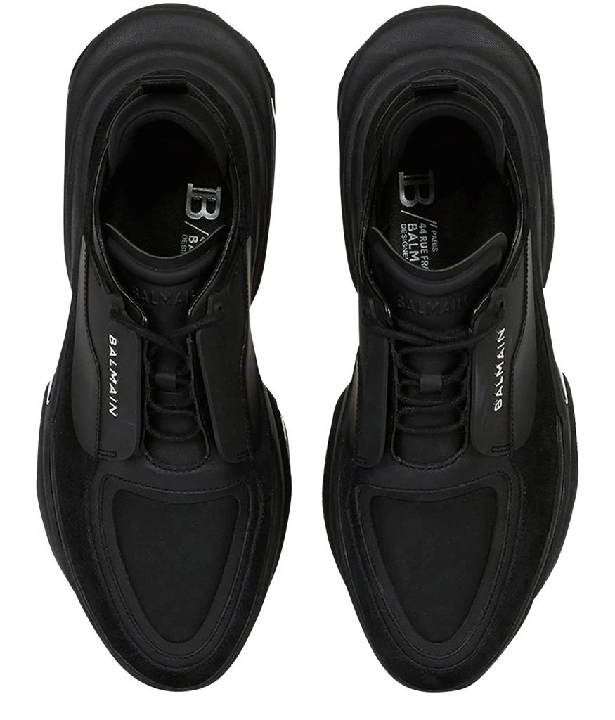 Balmain B-Bold leather and suede low-rise sneakers 5