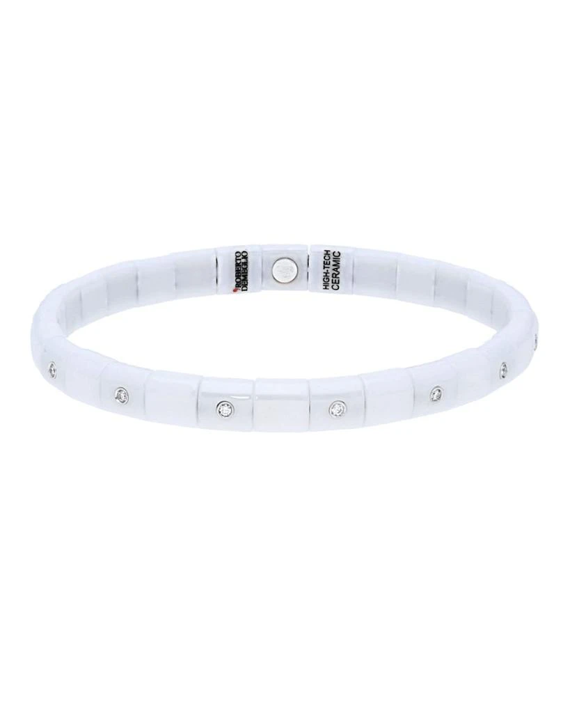 Roberto Demeglio PURA 18k White Gold White Ceramic Diamond Stretch Bracelet 1