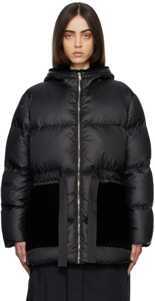 Yves Salomon Black Quilted Down Jacket 1