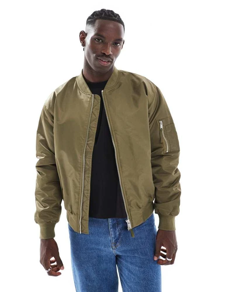 River Island River Island MA1 bomber jacket in khaki 1